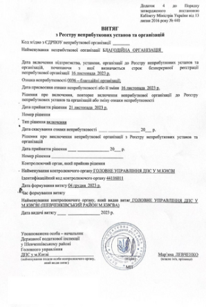Отримання статусу неприбутковості