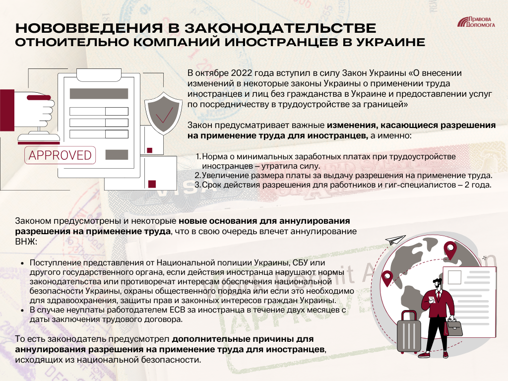 Применение труда иностранцев и лиц без гражданства в Украине: работа в Украине