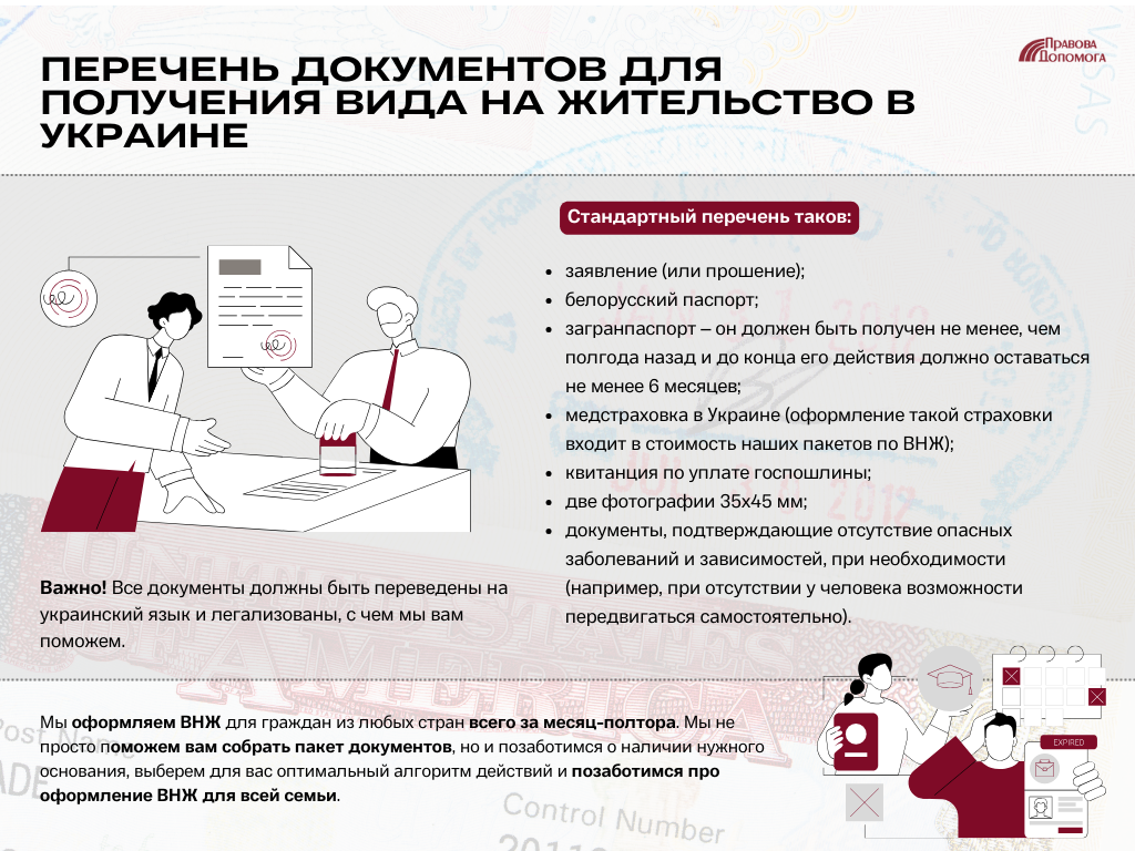 Перечень документов для получения вида на жительство в Украине