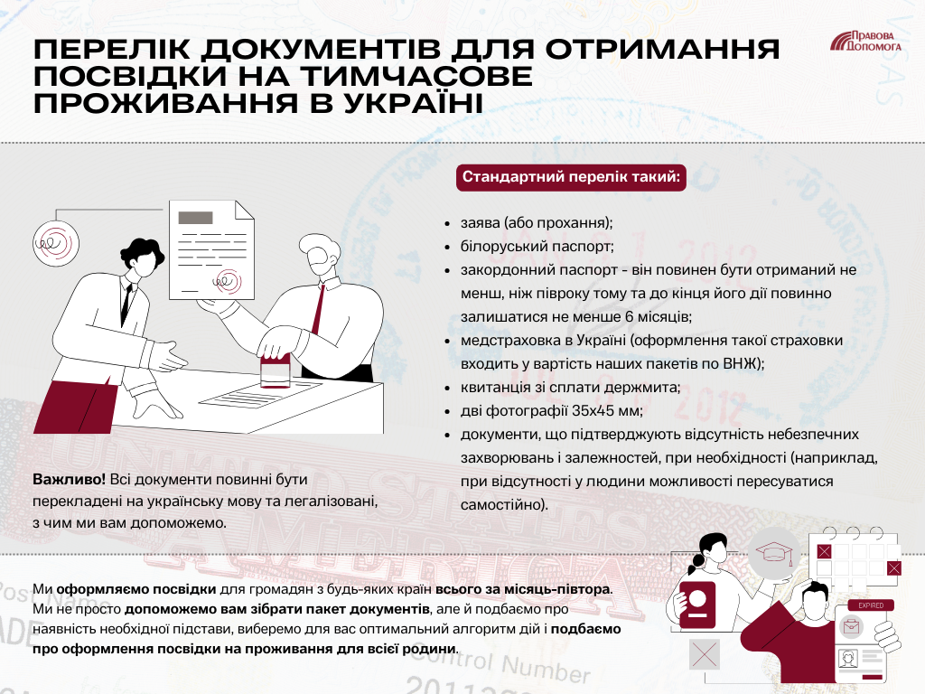Перелік документів для отримання посвідки на тимчасове проживання в Україні