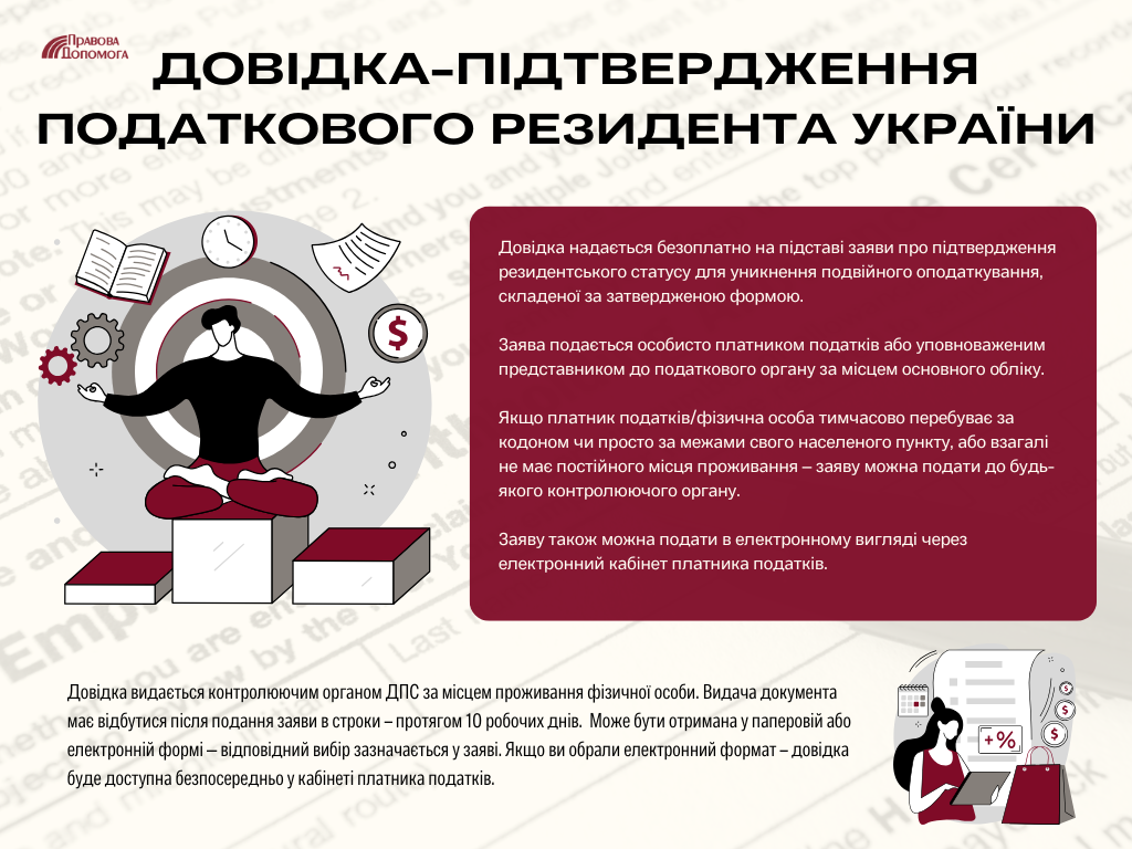 Довідка підтвердження податкового резидента України