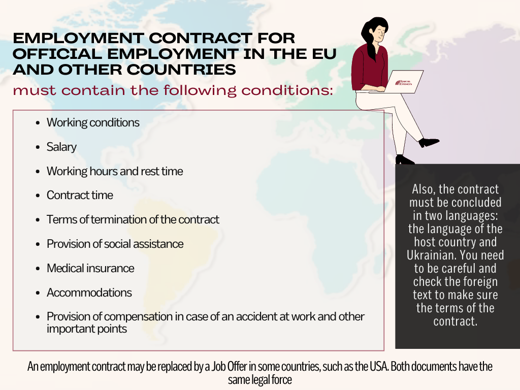 Employment contract for official employment in the EU and other countries