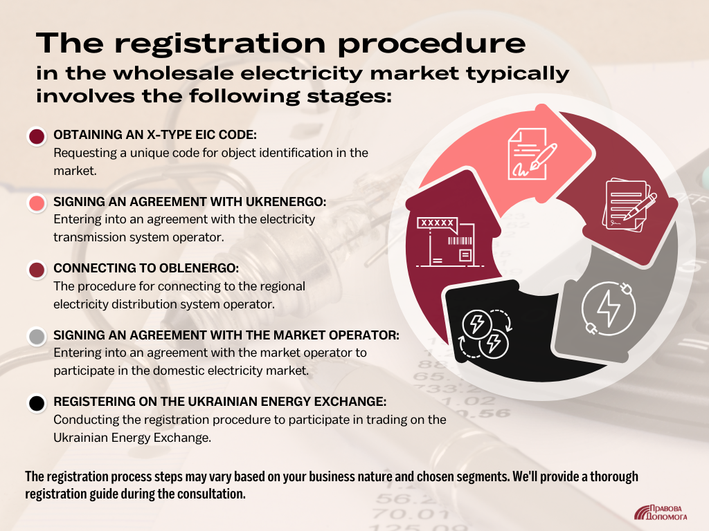 The registration procedure in the wholesale electricity market
