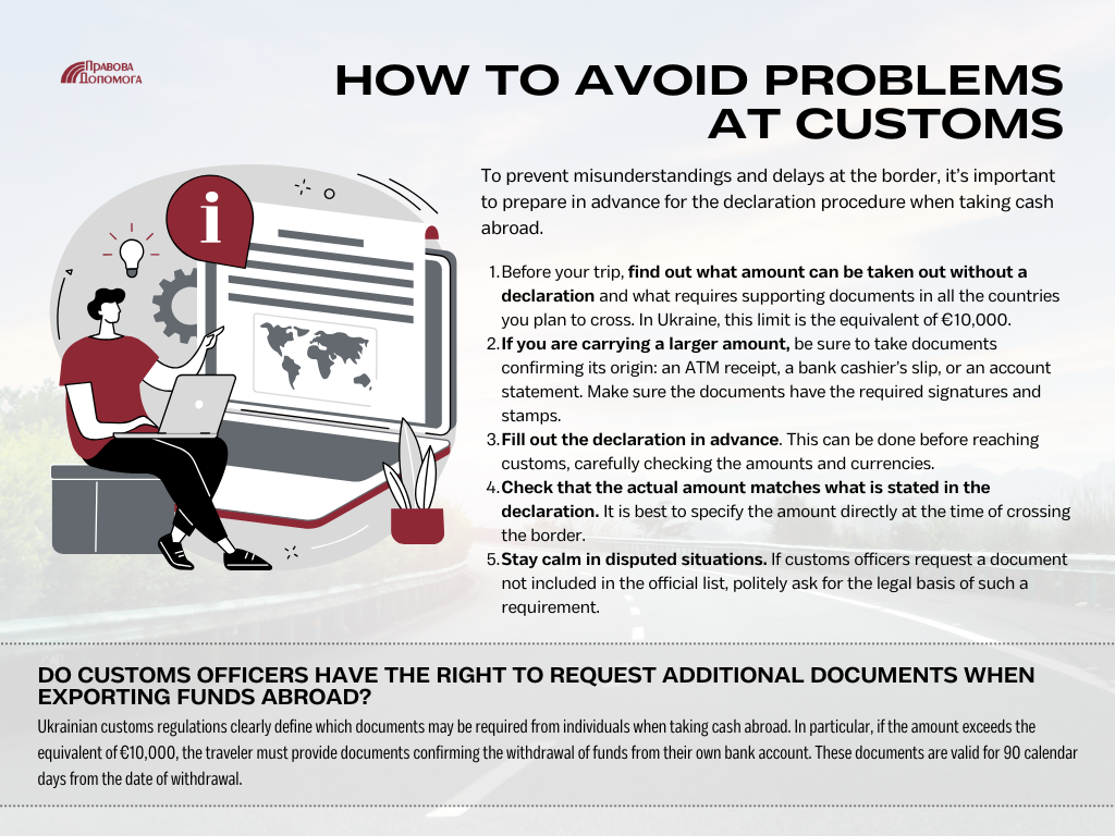How to avoid problems at customs when exporting money