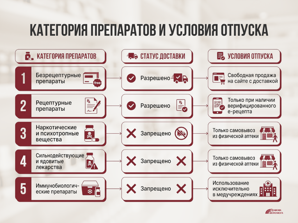 Категория медицинских препаратов и условия отпуска